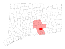 Chester's location within Middlesex County and Connecticut