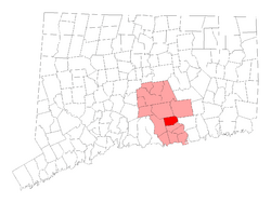 Location within Middlesex County, Connecticut