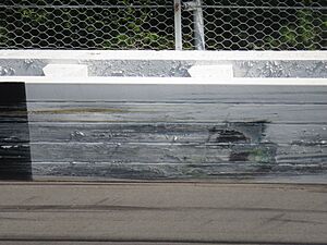Damage on the wall at Pocono - 2022 M&M's Fan Appreciation 400