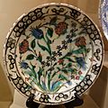 Dish with a spray of tulips, roses, and hyacinths, Turkey, Iznik, about 1600 AD, composite body, underglaze-painted - Huntington Museum of Art - DSC05013