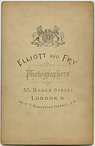 Elliott & Fry - photograph W. S. Gilbert - back of card