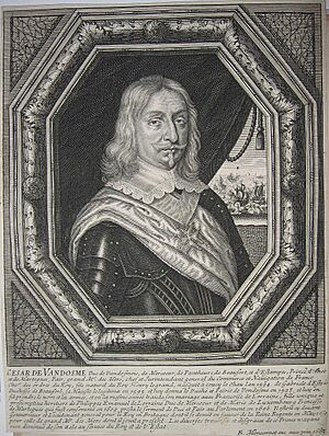 Engraved portrait of César de Bourbon, Duke of Vendôme (1594-1665)
