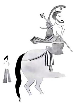 Entry of Jesus Christ into Jerusalem, with a Female Figure in T'ang Costume, Chotscho, Sinkiang