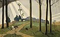 Ethel Spowers. The Lonely Farm, 1933. Linocut