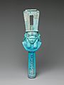 Faience Sistrum Inscribed with the Name of Ptolemy I MET DP245512