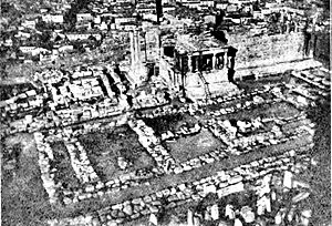 Foundations of the Old Athena Temple (foreground)