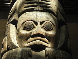 Haida totem pole from Tanu