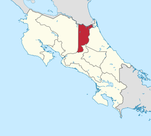 Location of the Province of Heredia