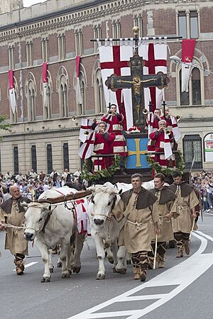 Il Carroccio durante la sfilata del Palio di Legnano 2015