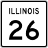 Illinois Route 26 marker