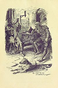 Illustration by C E Brock for Ivanhoe - opposite page152