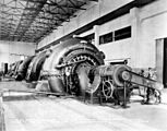 Interior of powerhouse with fourth generating unit installed, February 26, 1925 (SPWS 79)