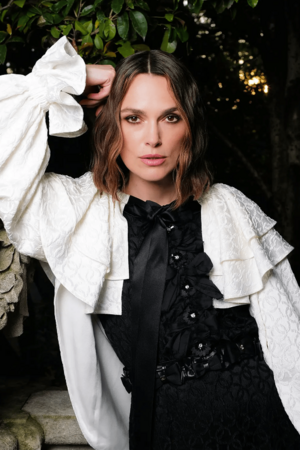 A portrait of Keira Knightley, for Chanel's 2025-26 Cruise Collection
