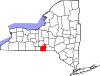 State map highlighting Tioga County