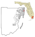 Miami-Dade County Florida Incorporated and Unincorporated areas Indian Creek Highlighted