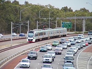 Mitchell Freeway 100 N Stirling Civic with train
