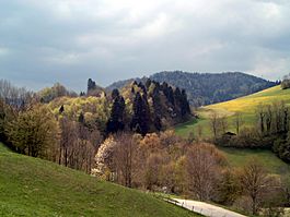 Montmelon, Doubs, Jura in spring.