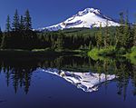 Mount Hood and its reflection in Mirror Lake.