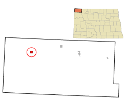 Location of Fortuna, North Dakota