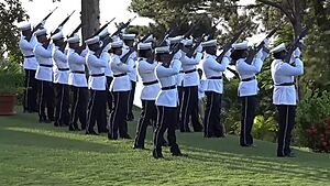 Ninety-six gun salute in Saint Lucia following the Queen's passing
