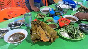 Palembang cuisine Brengkes Tempoyak Lais and Pindang