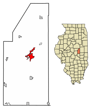 Location of Monticello in Piatt County, Illinois.