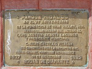 Placa Monumento Miguel Hidalgo