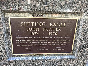 Plaque On the Statue of Chief Sitting Eagle in Calgary