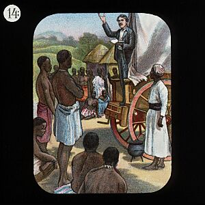Preaching from a Waggon (David Livingstone) by The London Missionary Society
