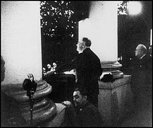 President Franklin D Roosevelt and Prime Minister Winston Churchill light the US National Christmas Tree - 1941