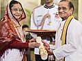 President Pratibha Patil presents Padma Shri to Ramachandra Subraya Hegde Chittani at Padma Awards ceremony at the Rashtrapati Bhavan in New-Delhi(2012)