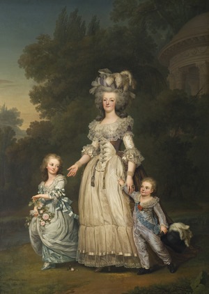 Queen Marie Antoinette of France and two of her Children Walking in The Park of Trianon - Nationalmuseum - 18035