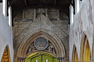 Raunds, St. Mary's Church, c15th clock on the tower arch - geograph.org.uk - 5715286