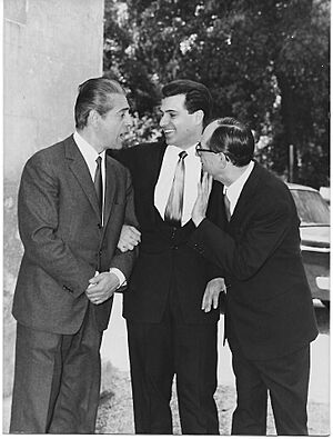 Roma 1965, con Franco Ferrara e il padre Carlo.