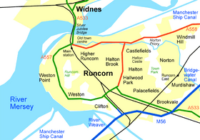Runcorn Cheshire map (railways)