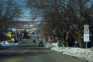 Sign for the east terminus of Wisconsin Highway 29 in Kewaunee Wisconsin