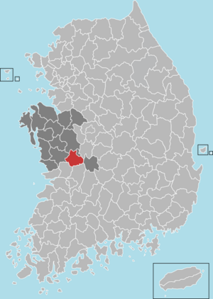 Location in South Korea