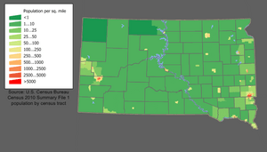 South Dakota population map