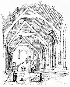 Stokesay Castle hall, 1868