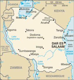 Tanzania-CIA WFB Map