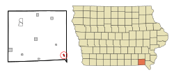 Location of Farmington, Iowa