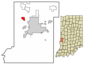 Location of St. Mary of the Woods in Vigo County, Indiana.