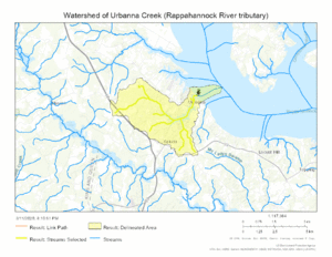 Watershed of Urbanna Creek (Rappahannock River tributary)