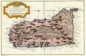 1758 Bellin Map of Saint Lucia (Sainte Lucie), West Indies - Geographicus - SaintLucia-bellin-1758