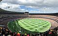 2017 AFL Grand Final panorama during national anthem (cropped)