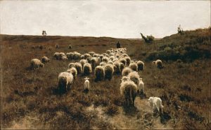 Anton Mauve - The Return of the Flock, Laren - Google Art Project