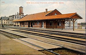 Attleboro station early postcard