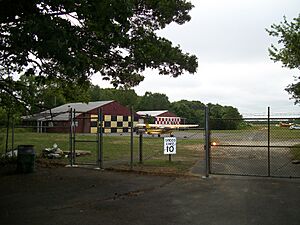 Bayport Aerodrome; Hangar behind Fence