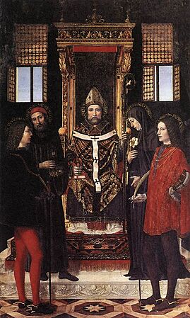Bergognone, Ambrogio — St Ambrose with Saints — circa 1514