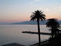 Evening view on the Mediterranean Sea from Juan-Les-Pins